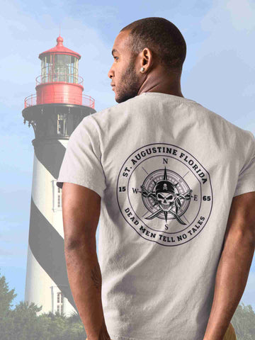 st. augustine t-shirt, pirate, compass, dead men tell no tales,