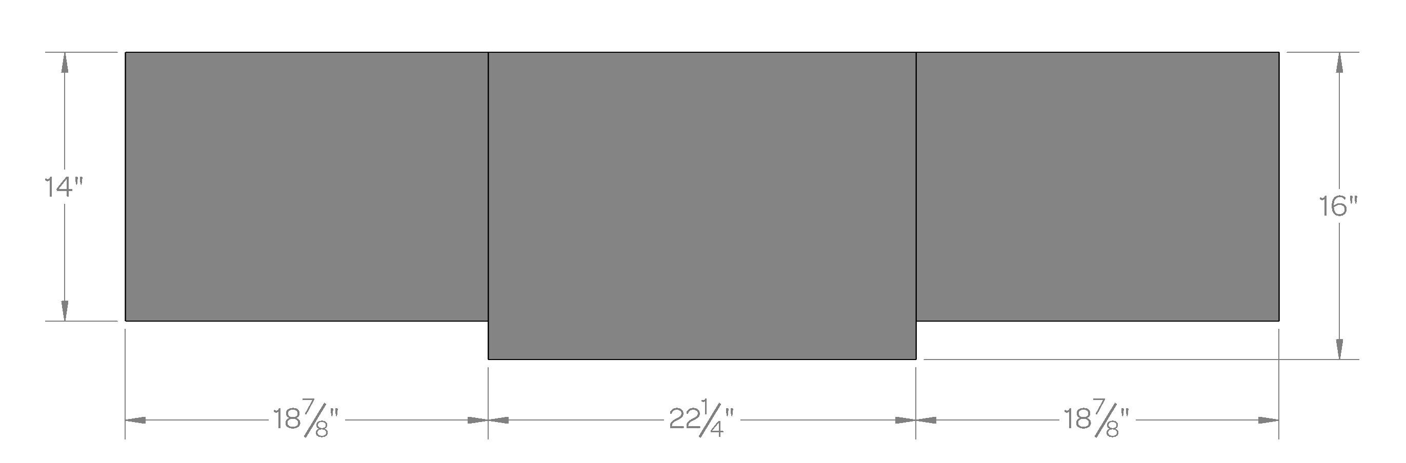 Fillmore 60" centered option top dimensions