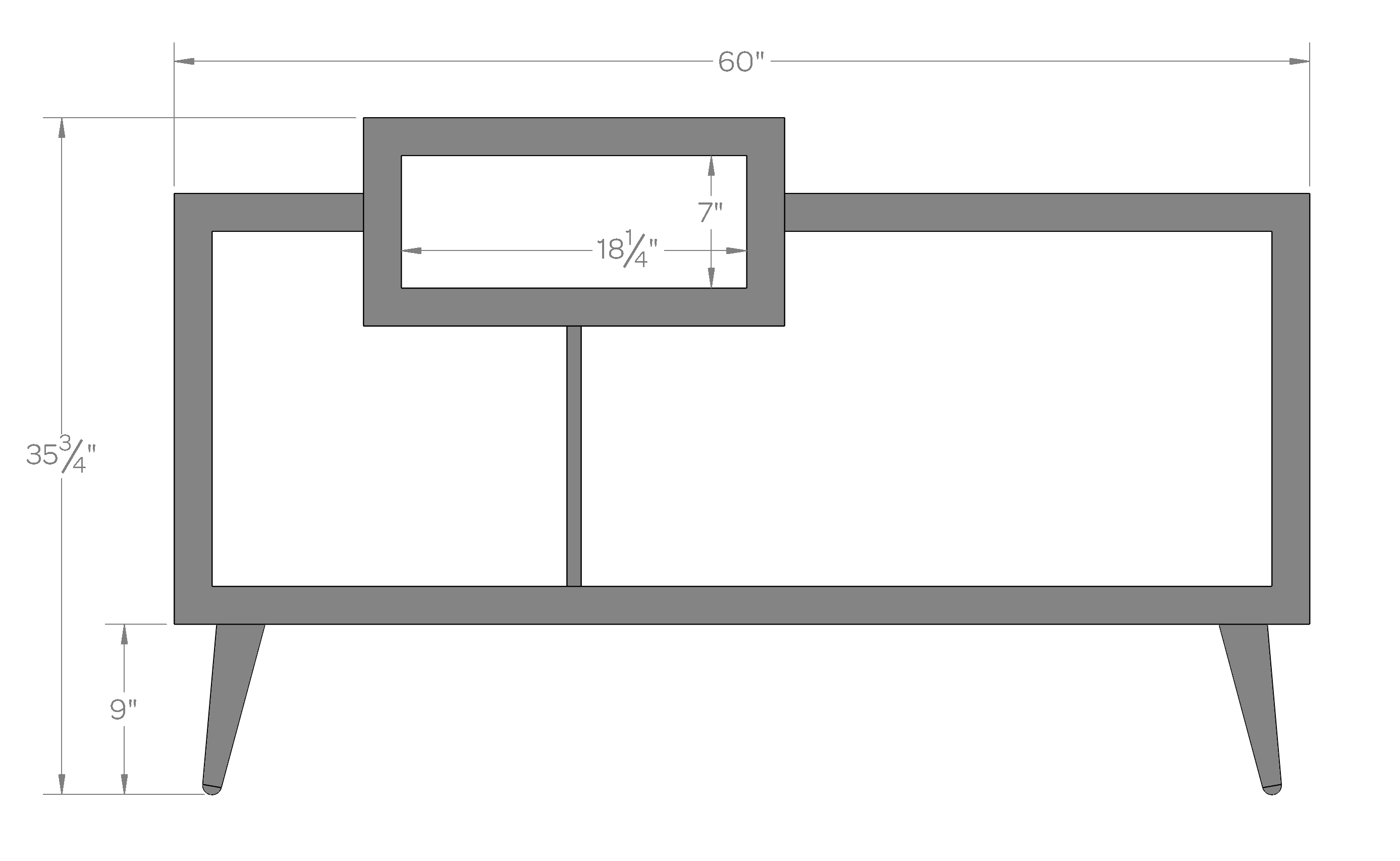 Fillmore 60" offset option front dimensions