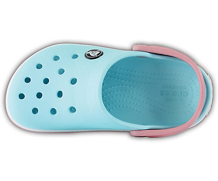 ice blue and white crocs