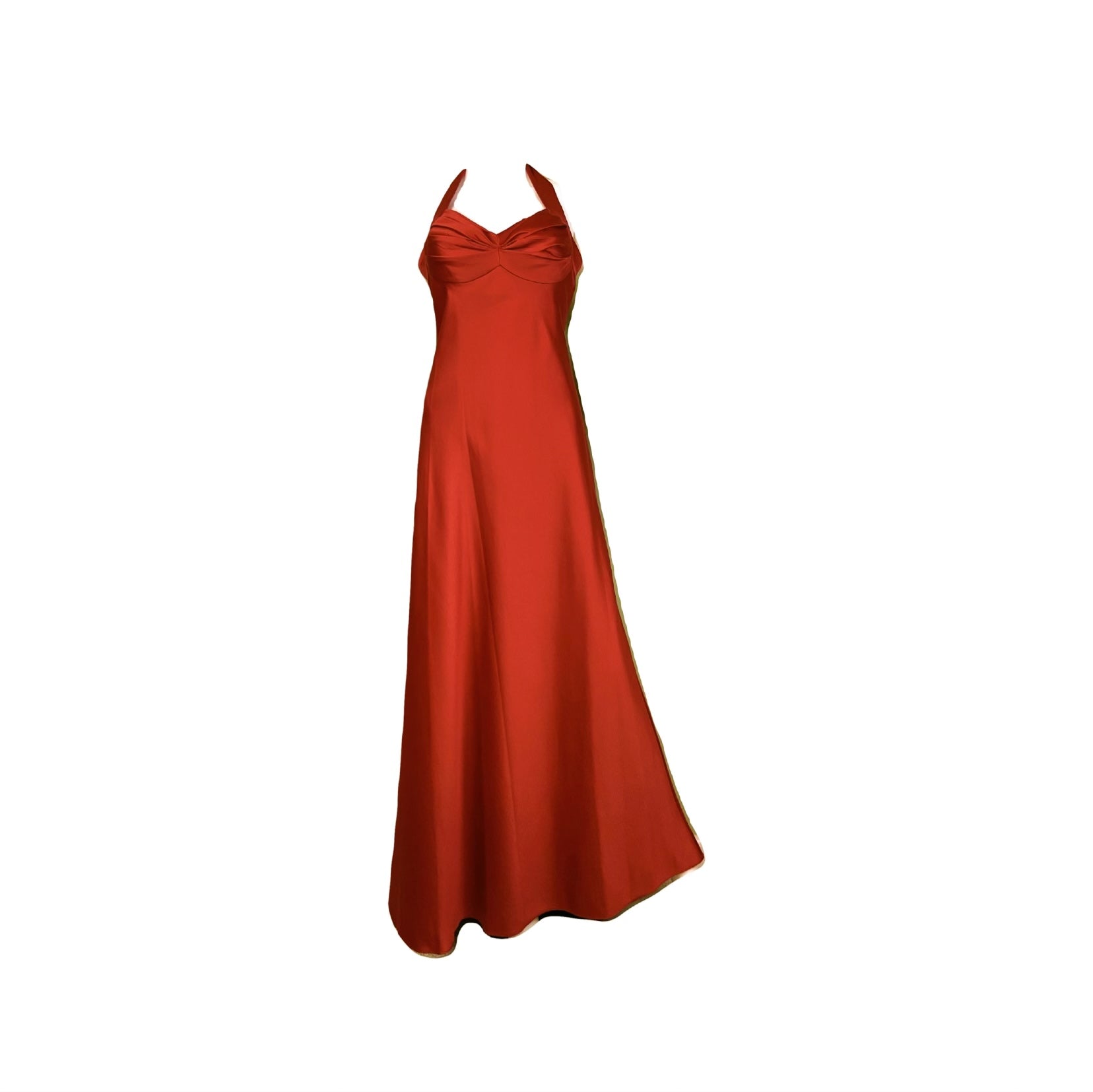 Calvin Klein Red Satin Halter Tuxedo Gown – ABBY ESSIE STUDIOS