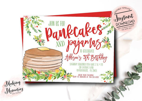 Pancakes and Pajama Christmas Party