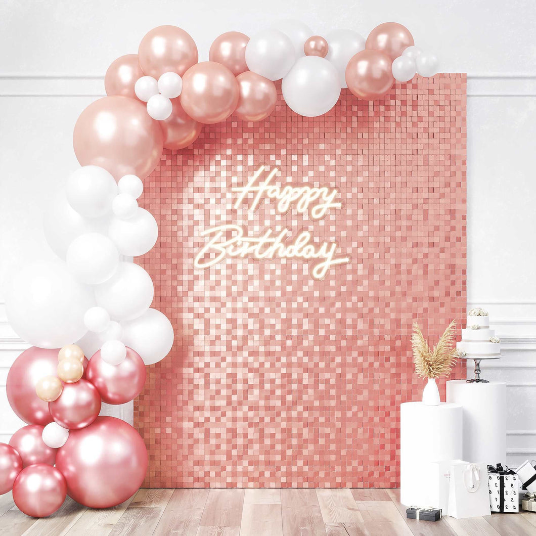 Matte Blush Pink Shimmer Wall (Pack of 24)