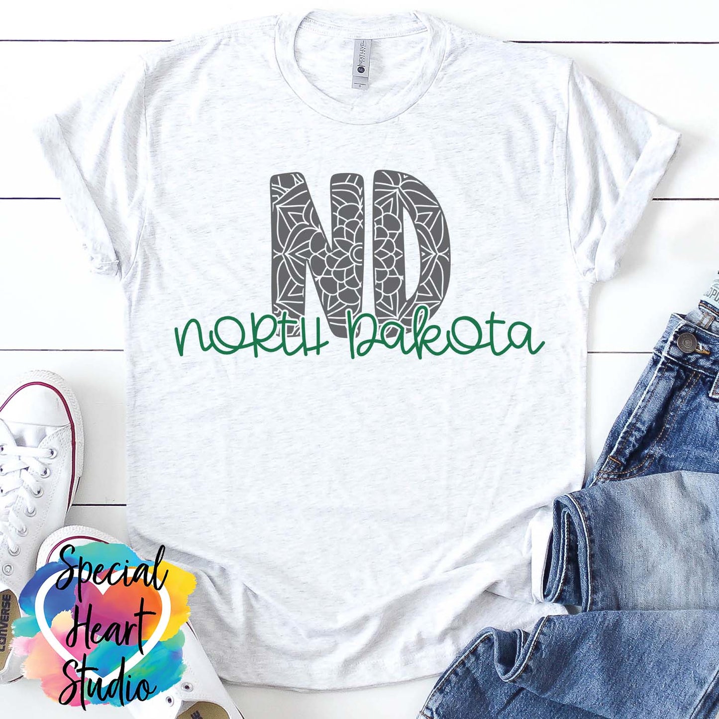 North Dakota mandala SVG shirt mockup