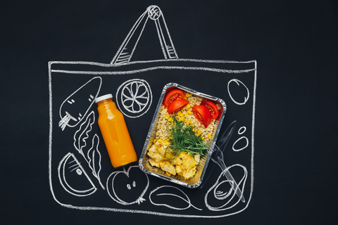 visual of lunch bag with all food essentials