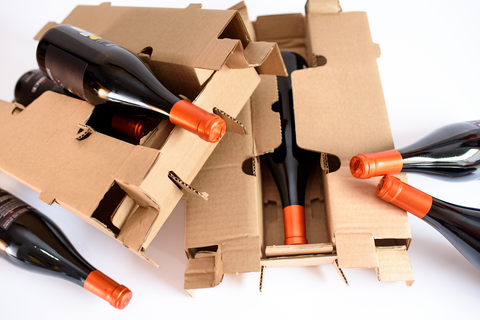 wine bottle packed in boxes