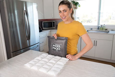 nice packs dry ice packs displayed in kitchen