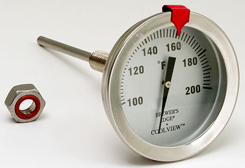 A silver thermometer to control the temperature