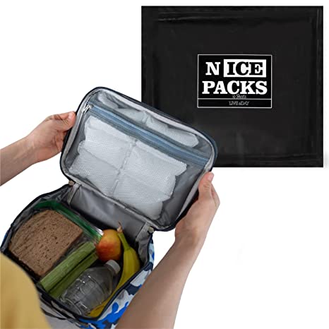 Insulated Lunch Box for Adults and Kids w/ 2 Slim Long Lasting Ice