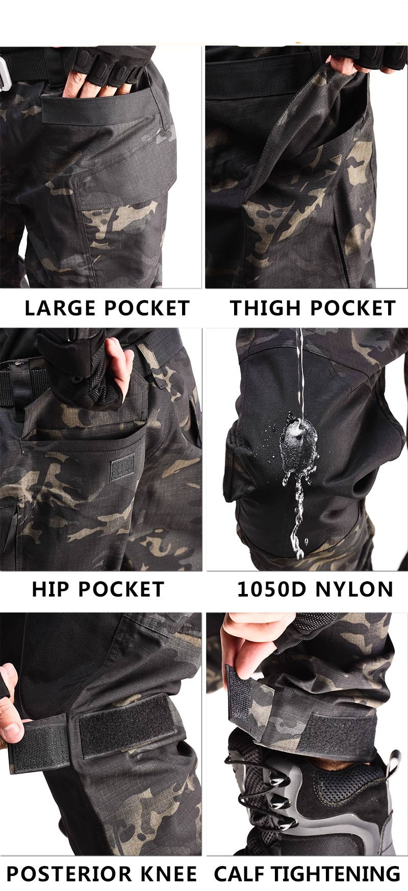 Outdoor Airsoft Tactical Pants Military Hunting Clothes Men Clothing Army Camouflage Pants Camping Pant Knee Reinforced Durable