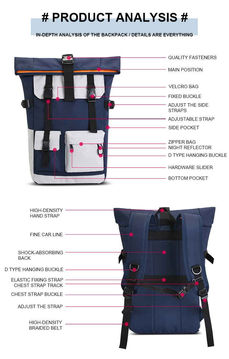 New Nylon Backpack Multifunctional Travel Men Shoulder Bags Female Bagpack Large Capacity Men School Bag