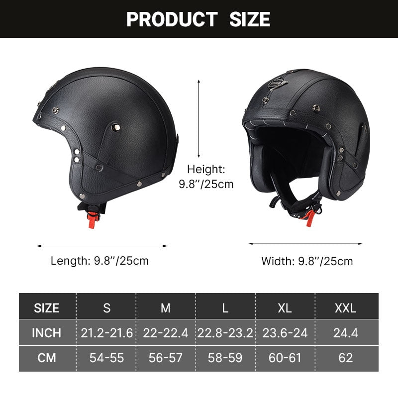 3/4 Open Face Sun Visor Motorcycle Helmet Adult Unisex with Protective Mask for Cruiser Scooter Mopeds DOT Approved Safety