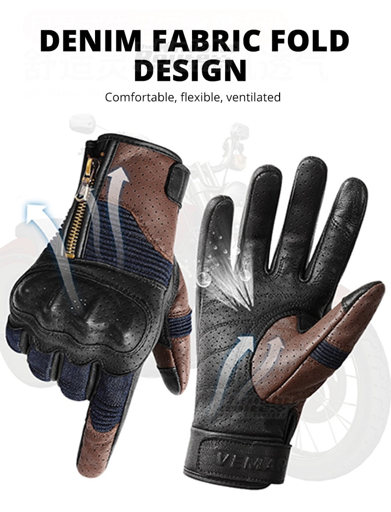 denim motorcycle gloves