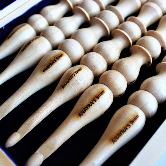 Handcrafted Maple Wood Crochet Hooks (Set of 6 Hooks, 4mm - 9mm) with –  Anayra's