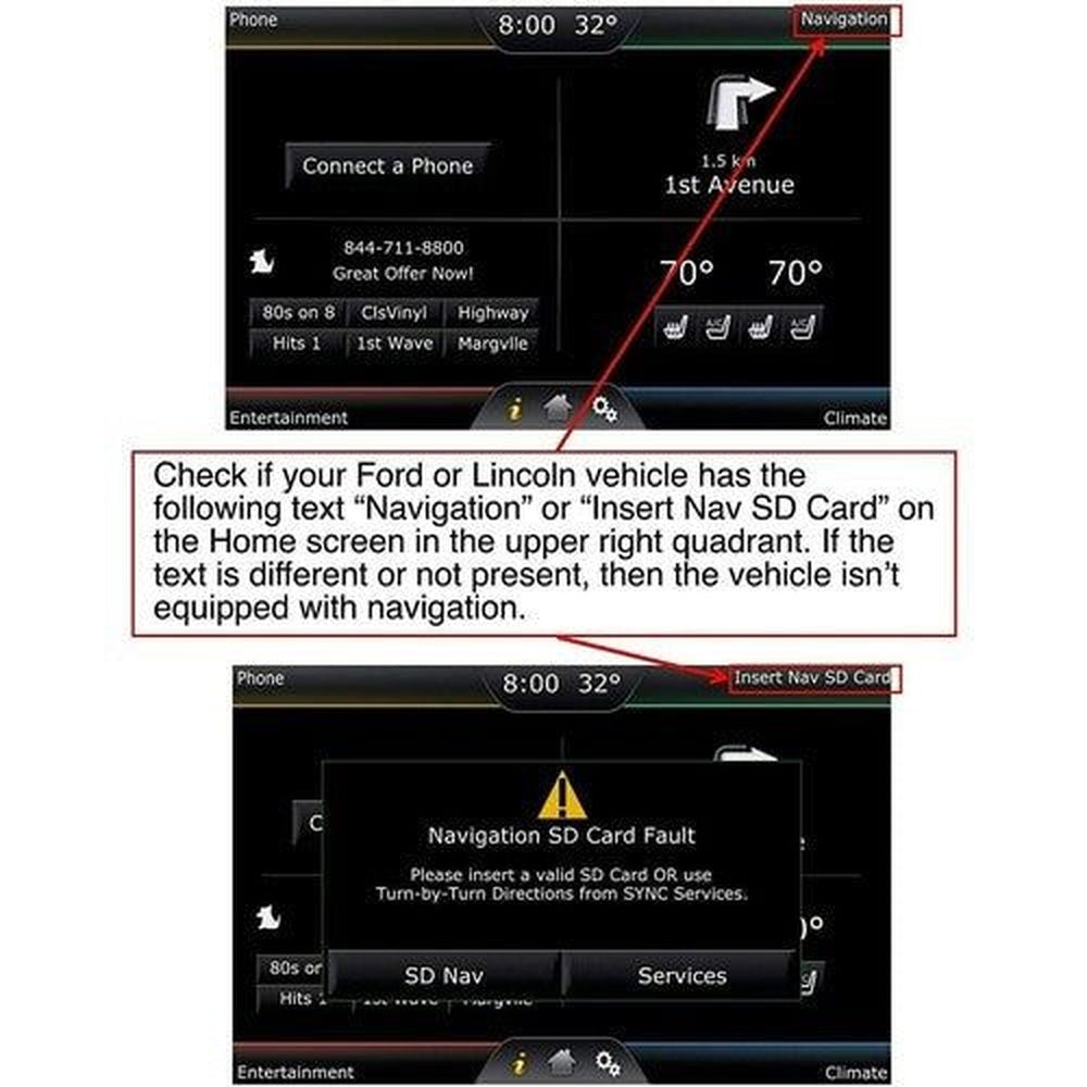 FORD LINCOLN A13 SYNC2 SD Card Navigation 2022 USA GPS Map Update