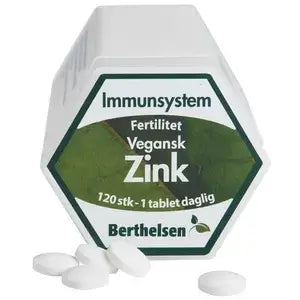 Billede af Berthelsen Naturlig Zink - Vegansk kosttilskud til fertiliteten. 120 tabletter