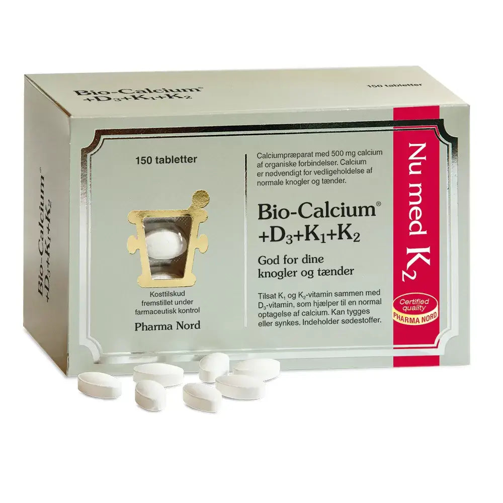 Se Pharma Nord Bio-Calcium+D3+K1+K2. 150 tabletter hos Gravidtid.dk