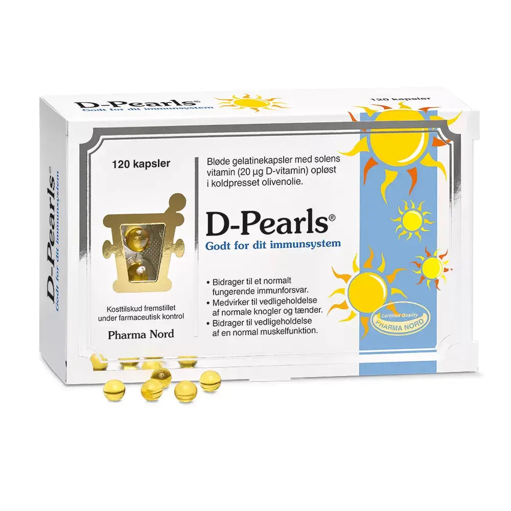 Billede af Pharma Nord D-Pearls, 20 µg. D3 vitamin.120 kapsler hos Gravidtid.dk