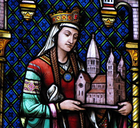 Saint Hildegard von Bingen on Cathedral Crystal Glass