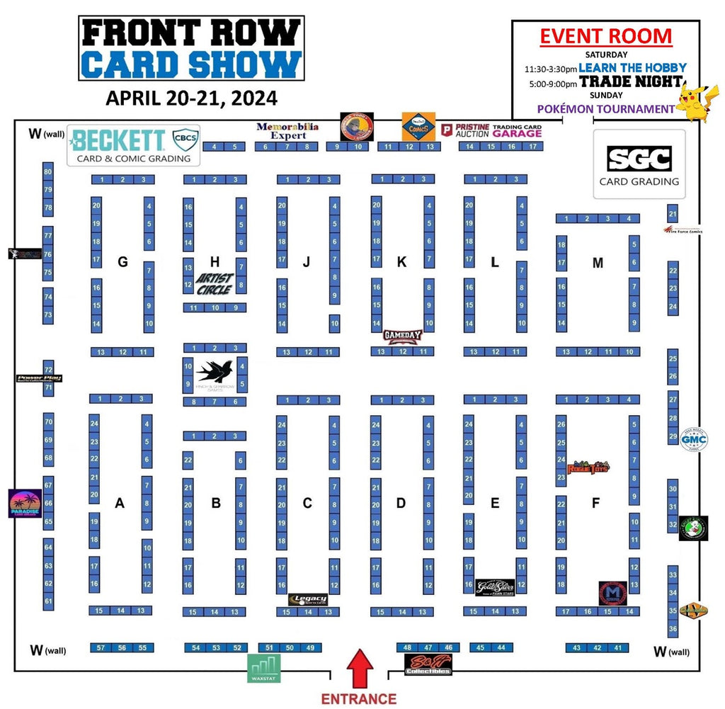 Las Vegas Front Row Card Show Floor Plan