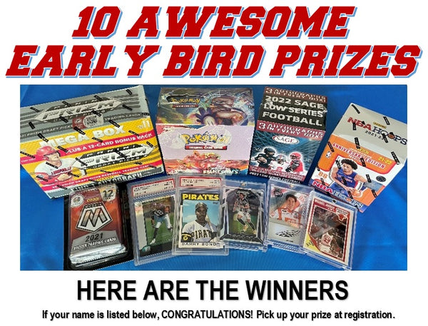 Front Row Card Show Early Bird Prizes