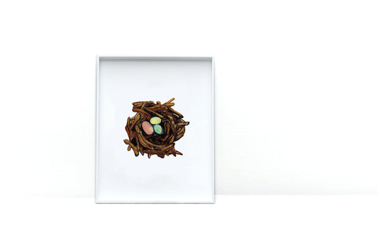 Chocolate Nest Watercolor Print