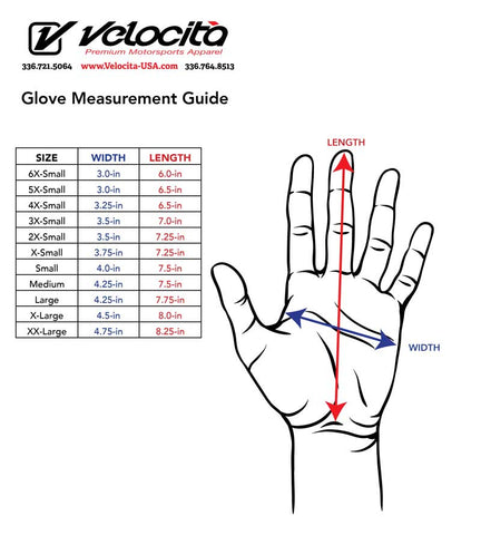 Velocita Glove Measuring Chart