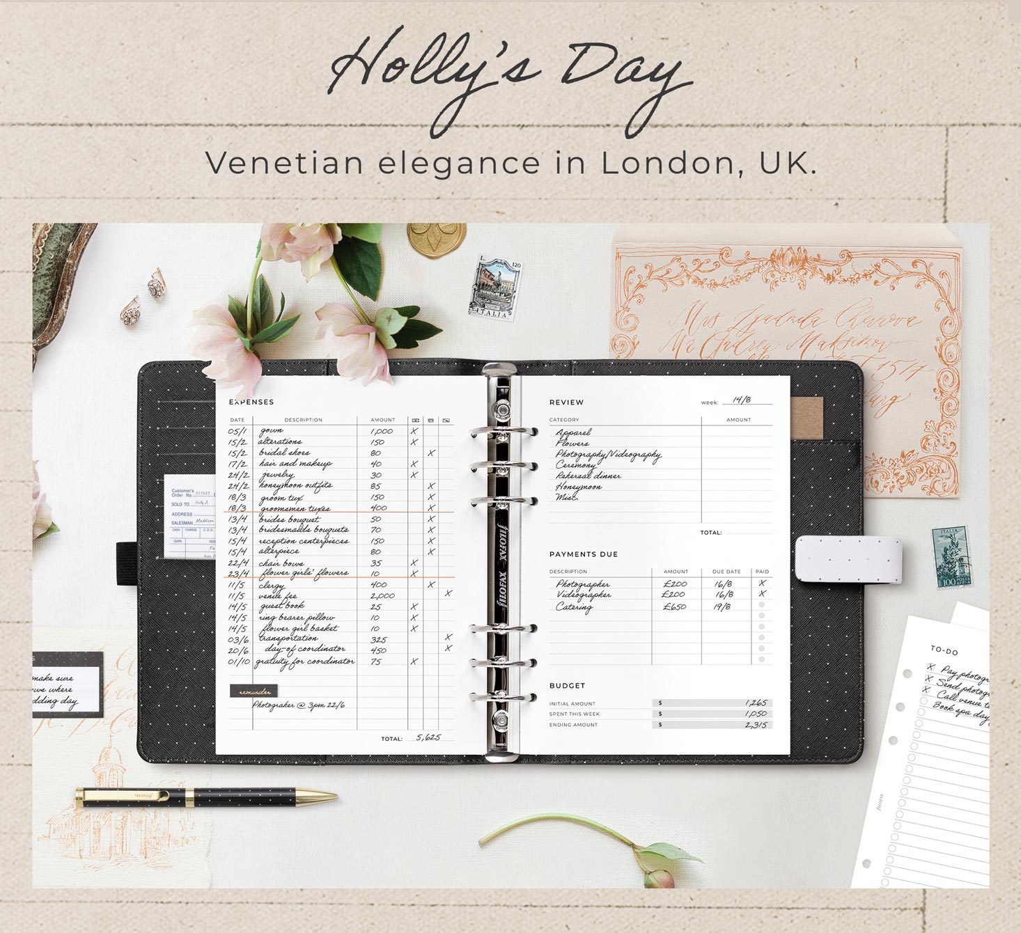 Wedding Day Planning with Filofax Stationery and Organisers