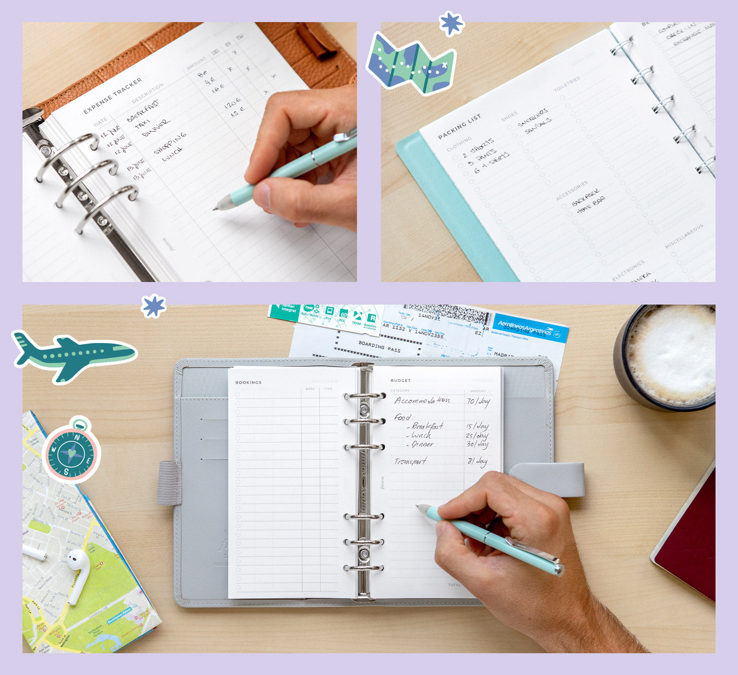 Filofax Travel Planner Refills for Organisers, Clipbook and Notebooks