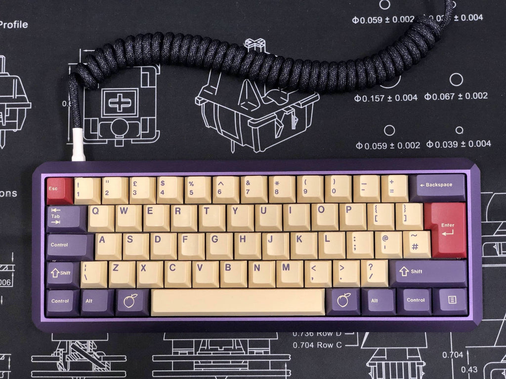 profil cherry clavier mécanique keycaps violet et blanc
