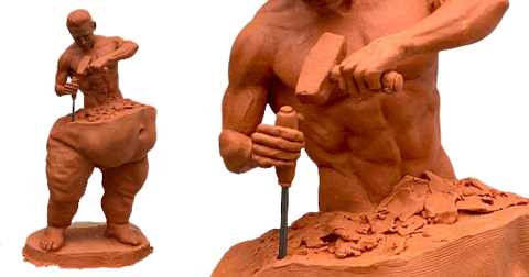 Sculpture "Homme autodidacte" de Víctor Hugo Yáñez Piña