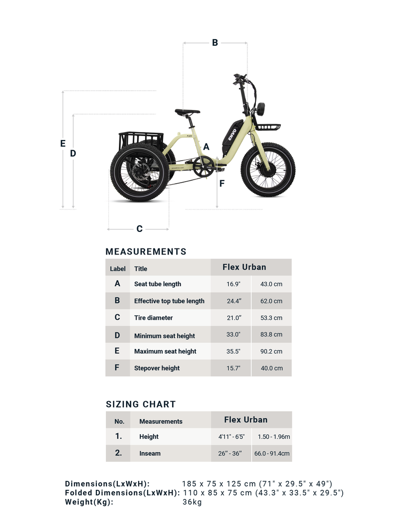 Flex trike sizing chart