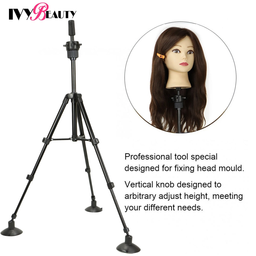 IvyBeauty Metal Adjustable Wig Stand Tripod Holder For Wigs Making