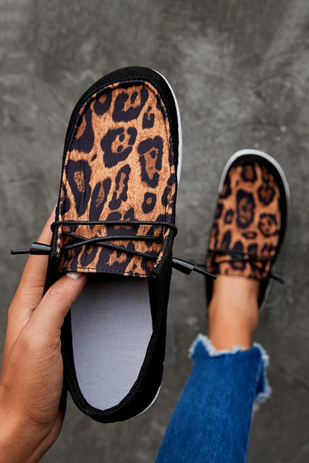Leopard Slip On Flat Sneakers