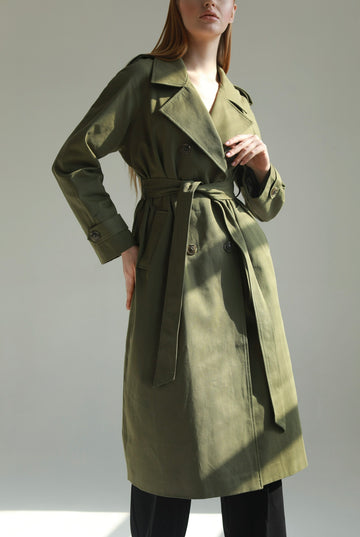 cotton handmade trench coat Sustainable organic