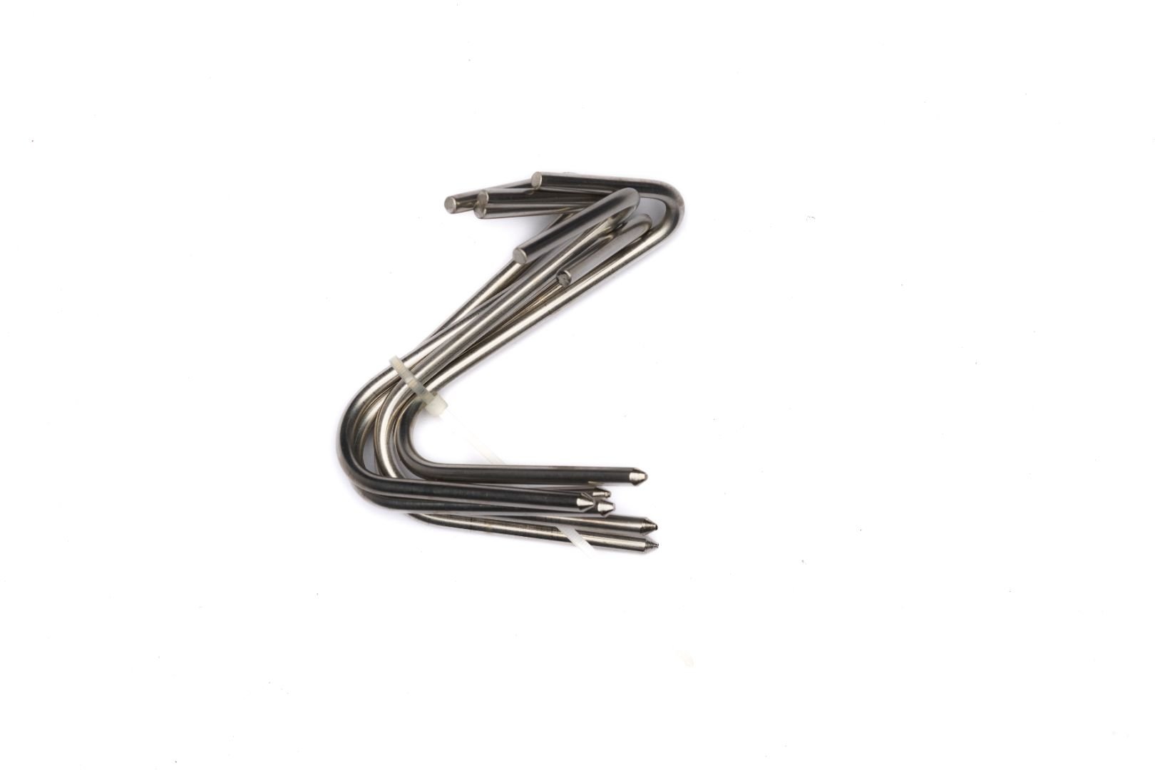 5 PCS. HEAVY DUTY STAINLESS STEEL MEAT/POULTRY S HOOKS, 5X6MM. W/2 HOOK  ENDS 