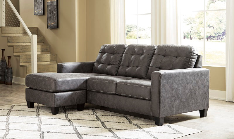 Rent To Own Ashley Venaldi Gunmetal Chaise Sofa