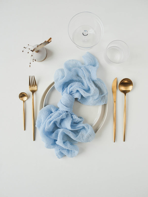 Cotton Gauze Cloth Napkin Set / Dusty Blue