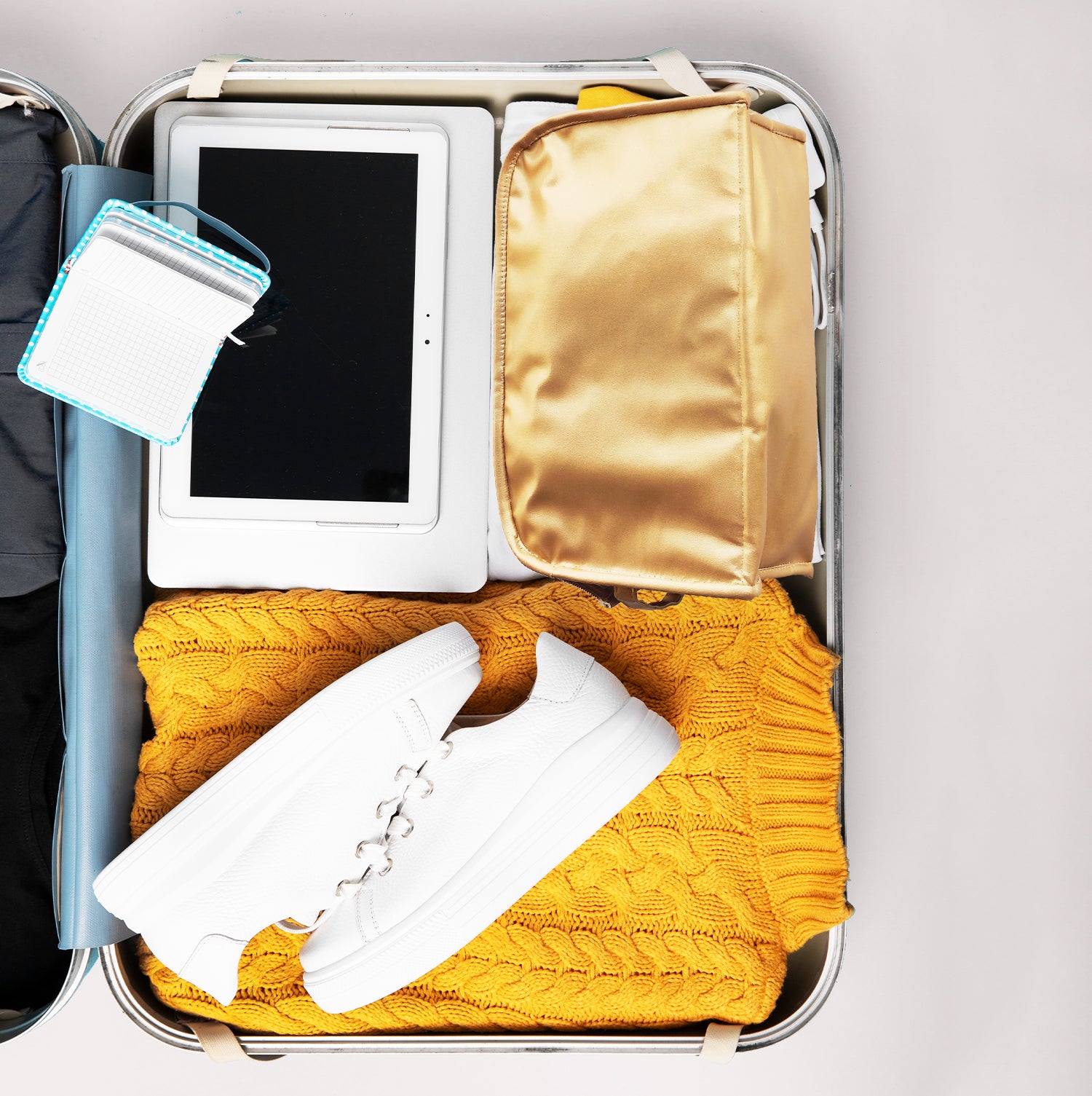 Travel Kit Toiletry Bag Nautica Mens Top Zip Organizer, Grey-Yellow-Orange  NEW | eBay
