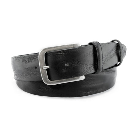 Leather Black Textured Belt - Quadro