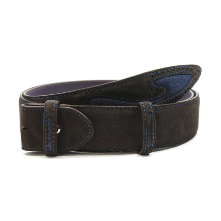 Men's Suede Belt, Black, Navy & Brown