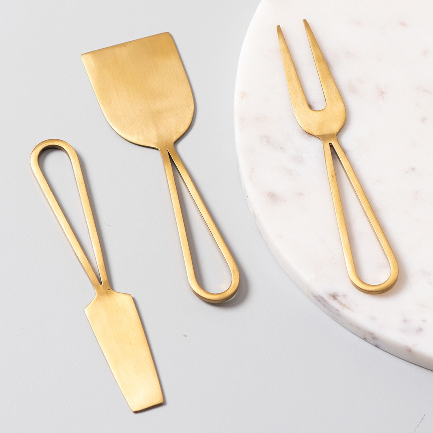 brass cheese knife set