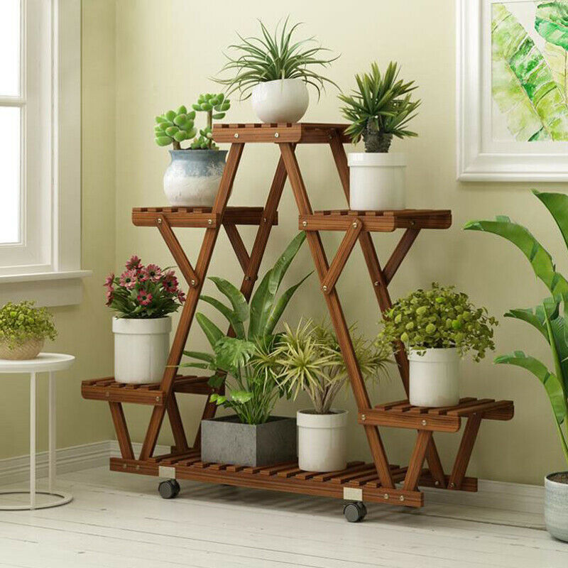 Triangular Plant Shelf 6 Stand Display