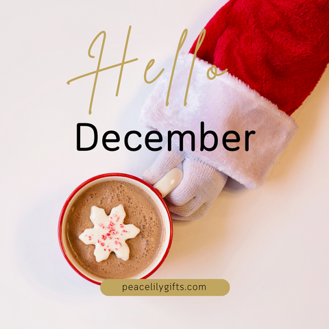 Welcome To December - Santa Hand and Hot Drink