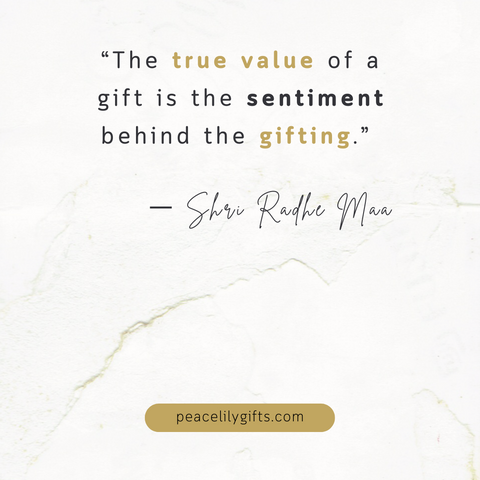 Gifting Quote on the true value of giving is the thought behind the gift