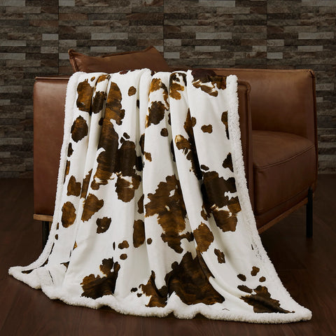 Cedar creek faux fur cow throw blanket new arrivals