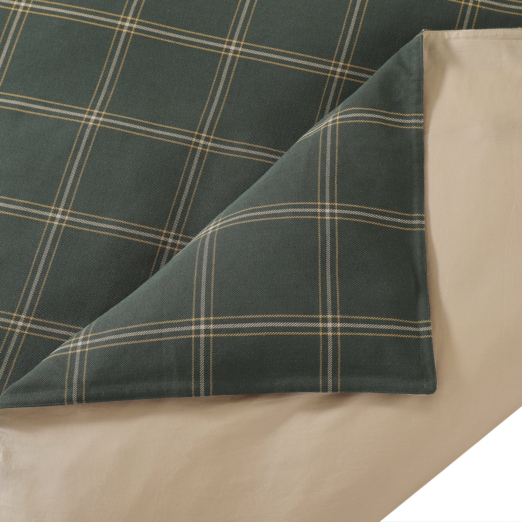 Windowpane Plaid Hunter Green Lodge Duvet Set - Image 4