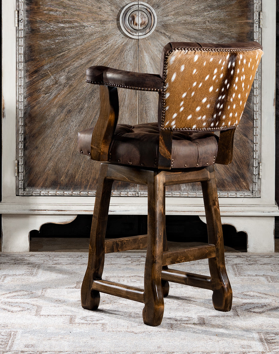 Renegade Tufted Axis Leather Barstool