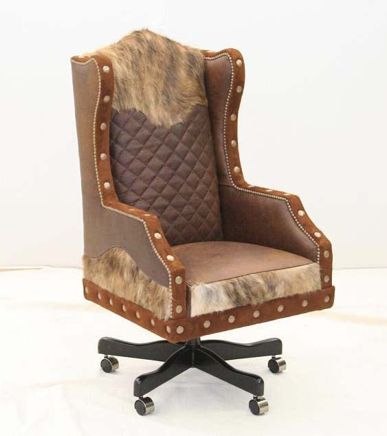 hickory leather office chair