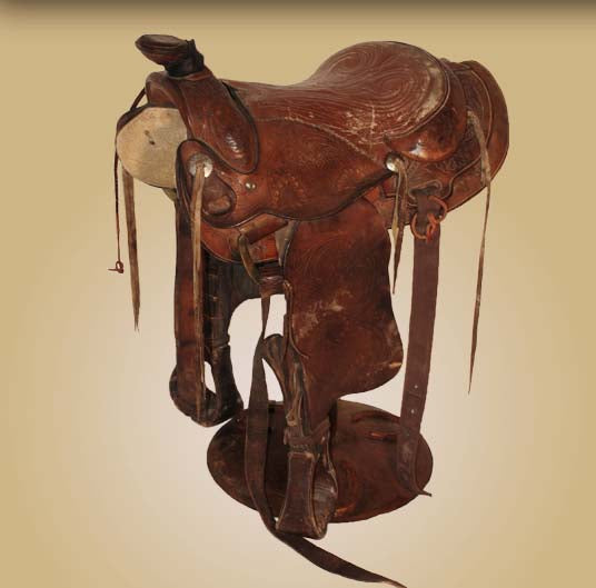 western horse authentic leather saddle bar stool